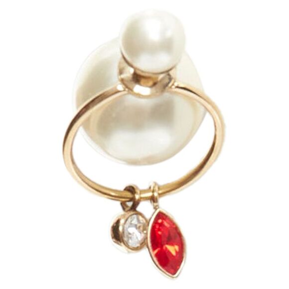 Dior Tribale Double Pearl Crystal Droplets Hoop Stud Earrings Pair - Picture 1 of 6